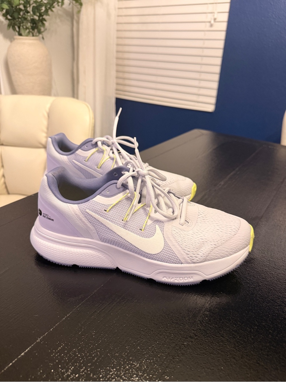 Nike Women’s White & Light Gray Running Sneakers with Yellow Accents